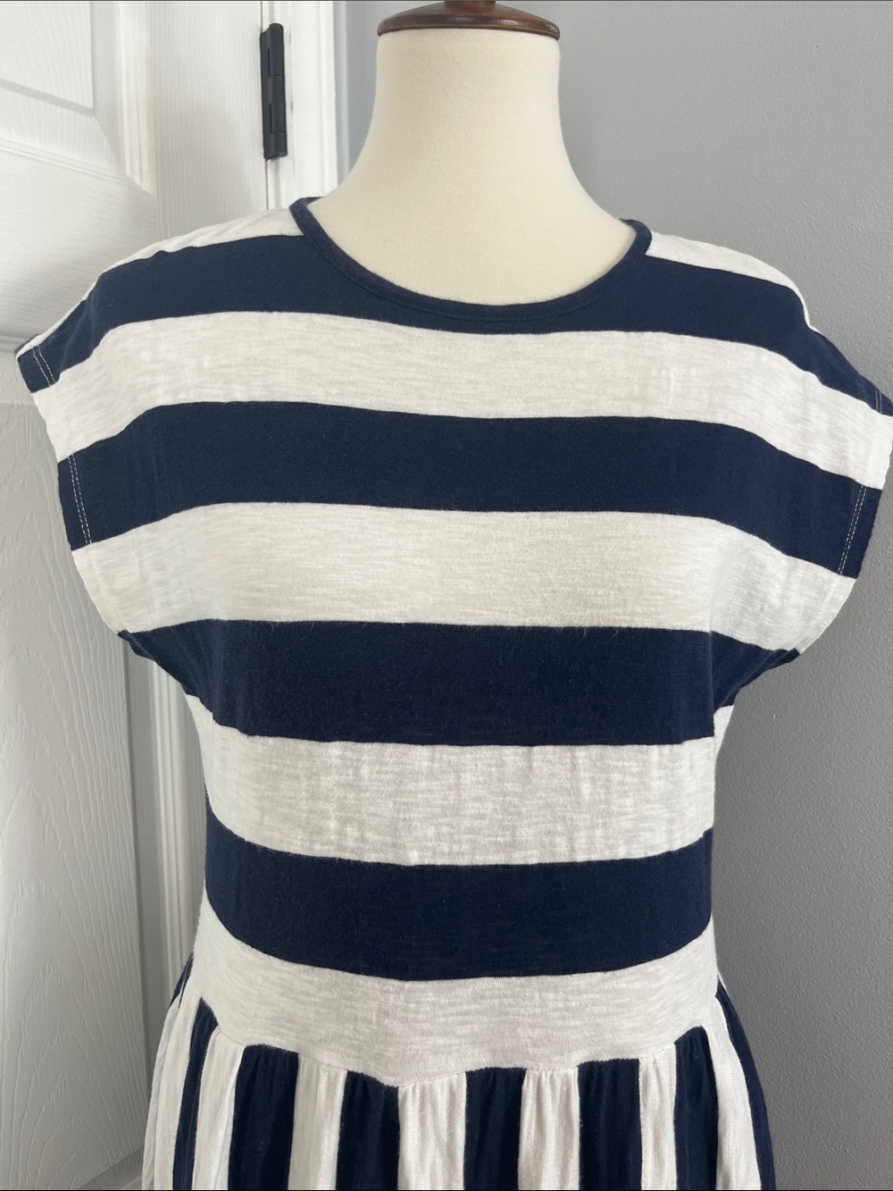 Boden Navy & White Striped Midi Dress - Picture 3 of 9